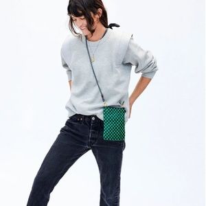 Anthropologie Clare V. Pouche  green black new without the tags